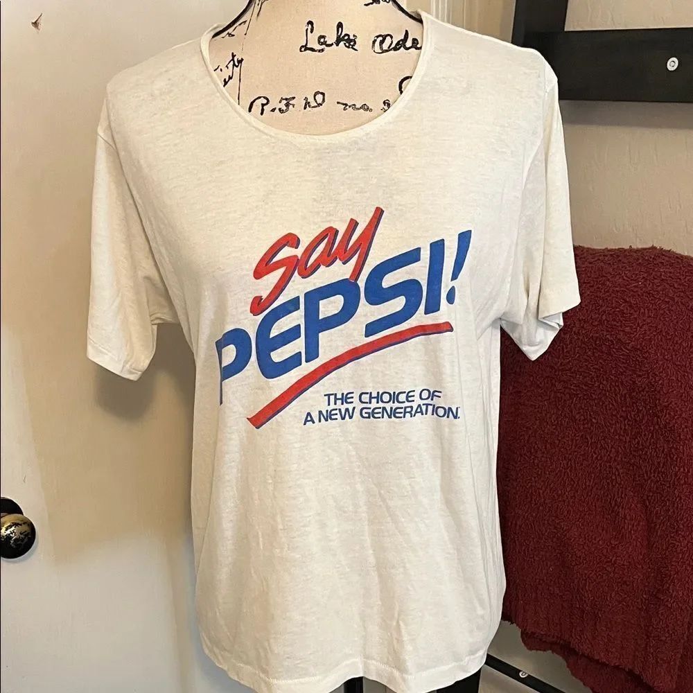 Vintage Pepsi Say Pepsi The Choice Of A New Generation Off White Graphic T-Shirt